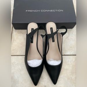 French connection sling back black shoes